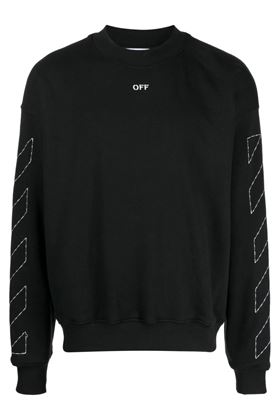 Logo-print long-sleeve sweatshirt OFF WHITE | OMBA054F23FLE0171001